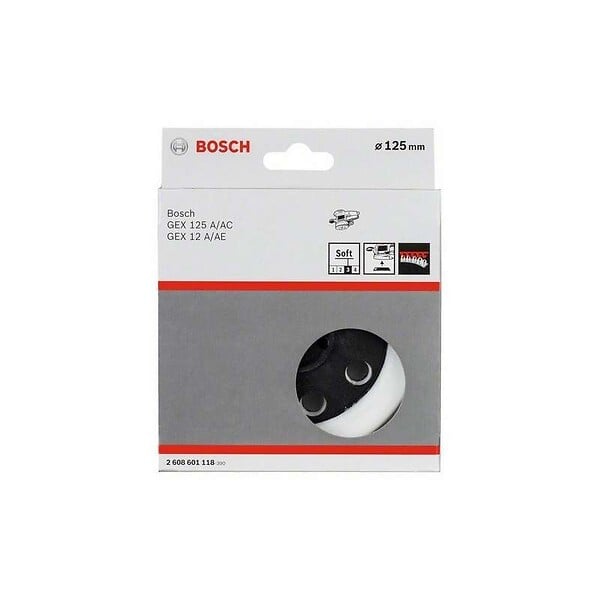BOSCH - Plateau de ponçage Ø 125 mm BOSCH 2608601118 souple pour ponceuses excentriques - large