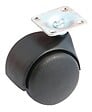 AVL - Roulette double galet noire diamètre 50mm tige M10 à  frein - AVL - 595526A - vignette