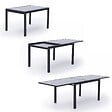 HAPPY GARDEN - Salon de jardin LAMPEDUSA extensible en textilène gris 10 places - aluminium anthracite - vignette