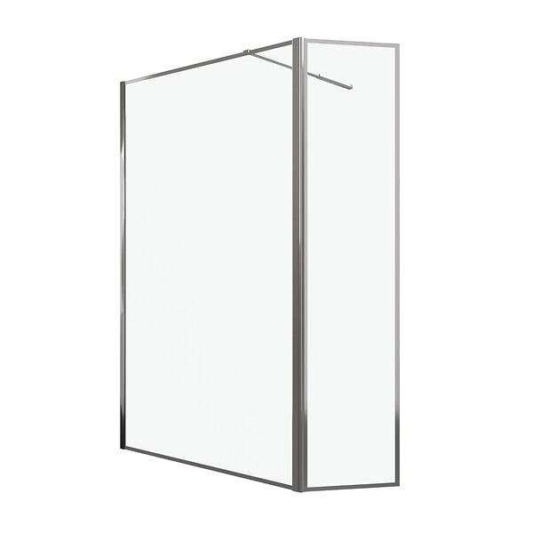 AURLANE - Paroi de Douche avec Volet Pivotant 120+40x200cm - Finition Chromée - CHROMED CONTOURING - large