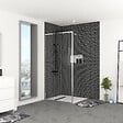AURLANE - Paroi de Douche 100x200 cm - Cadre et Bras Aluminium Chrome - CHROMED CONTOURING - vignette