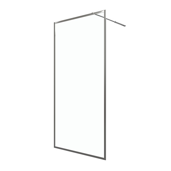 AURLANE - Paroi de Douche 100x200 cm - Cadre et Bras Aluminium Chrome - CHROMED CONTOURING - large