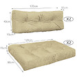 VOUNOT - Lot de 4 Coussins pour palettes en bois beige - vignette