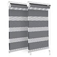 VOUNOT - Lot de 2 Store enrouleur jour nuit double 45x150cm Gris - vignette