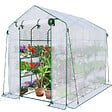 VOUNOT - Serre de jardin avec etageres et bache PE renforcee 135g/m2 143x215x195cm - vignette