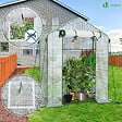 VOUNOT - Serre de jardin avec etageres et bache PE renforcee 135g/m2 143x73x195cm - vignette