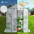 VOUNOT - Serre de jardin avec etageres et bache PE renforcee 135g/m2 143x73x195cm - vignette