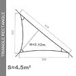 COTE STORE - Voile d'ombrage 3 x 3 x 4,24 m imperméable 220g/m² Haute densité - Tissu déperlant - Beige crème - vignette