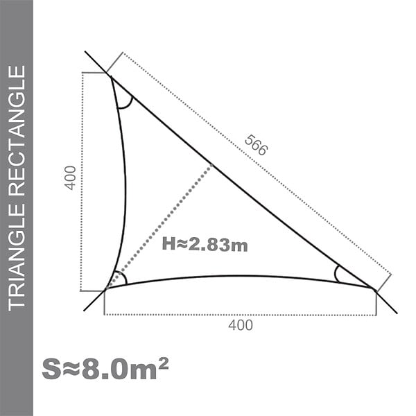 COTE STORE - Voile d'ombrage 4 x 4 x 5,66 m imperméable 220g/m² Haute densité - Tissu déperlant - Terracotta épicé - large
