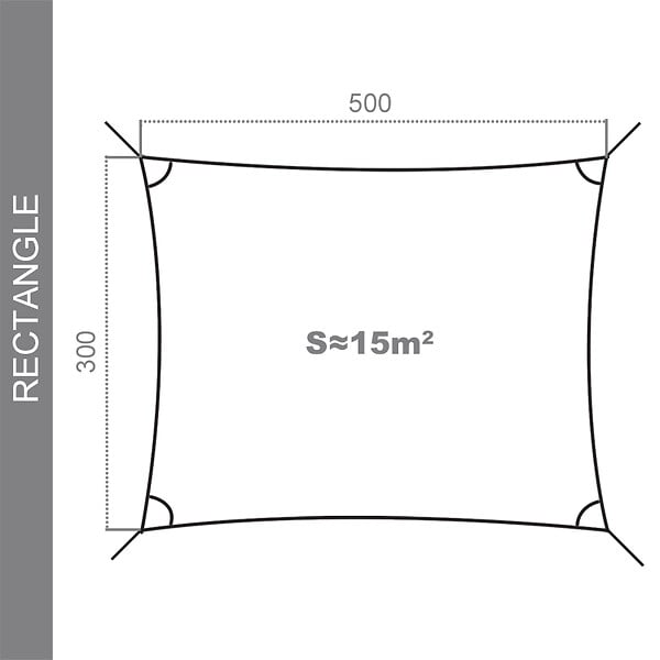 COTE STORE - Voile d'ombrage 5 x 3 m imperméable 220g/m² Haute densité - Tissu déperlant - Taupe cendré - large
