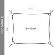 COTE STORE - Voile d'ombrage 5 x 3 m imperméable 220g/m² Haute densité - Tissu déperlant - Taupe cendré - vignette