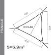 COTE STORE - Voile d'ombrage 4 x 4 x 4 m imperméable 220g/m² Haute densité - Tissu déperlant - Beige crème - vignette