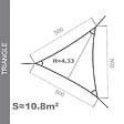 COTE STORE - Voile d'ombrage 5 x 5 x 5 m imperméable 220g/m² Haute densité - Tissu déperlant - Beige crème - vignette