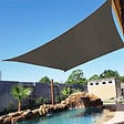 COTE STORE - Voile d'ombrage 5 x 3 m imperméable 220g/m² Haute densité - Tissu déperlant - Gris ardoise - vignette