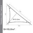 COTE STORE - Voile d'ombrage 4 x 5 x 6,4 m imperméable 220g/m² Haute densité - Tissu déperlant - Terracotta épicé - vignette