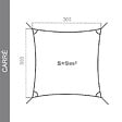 COTE STORE - Voile d'ombrage 3 x 3 m imperméable 220g/m² Haute densité - Tissu déperlant - Gris ardoise - vignette