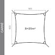 COTE STORE - Voile d'ombrage 5 x 5 m imperméable 220g/m² Haute densité - Tissu déperlant - Taupe cendré - vignette