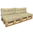 VOUNOT - Lot de 4 Coussins pour palettes en bois beige - vignette