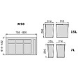 EMUCA - Kit poubelle de tri sélectif pour tiroir de cuisine avec socle Recycle hauteur 266mm, 2x15litres, 2x7litres, module 900mm, Plastique Gris antracite - vignette
