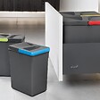 EMUCA - Kit poubelle de tri sélectif pour tiroir de cuisine avec socle Recycle hauteur 266mm, 2x15litres, 2x7litres, module 900mm, Plastique Gris antracite - vignette