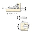 EMUCA - Lot de 20 charnières super coudées X91 à fermeture amortie avec embases à visser, Hauteur 0, Acier, Nickelé - vignette
