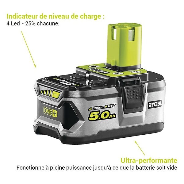 RYOBI - Batterie RYOBI RB18L50 ONE+ 18V 5Ah Li-ion - large