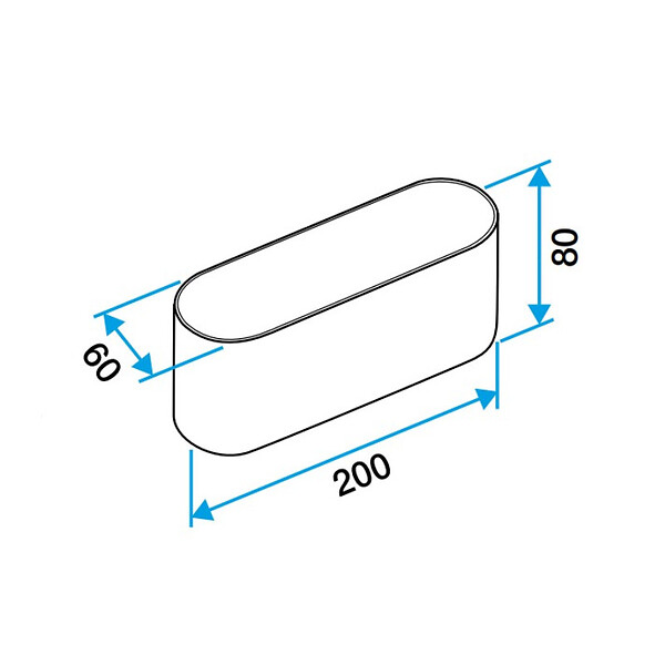 ALDES - Raccord mâle Minigaine pour conduits rigides PVC - 60 x 200mm - large
