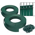 VOUNOT - Kit de lamelles occultantes PVC brise vue 150m x 4.7cm avec 300 clips Vert - vignette