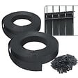 VOUNOT - Kit de lamelles occultantes PVC brise vue 150m x 4.7cm avec 300 clips Noir - vignette