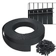 VOUNOT - Kit de lamelles occultantes PVC brise vue 75m x 4.7cm avec 150 clips Noir - vignette