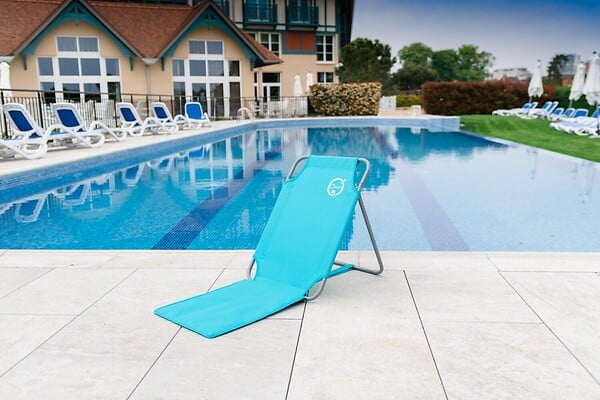 O'BEACH - Lot de 2 chaises dossiers de plage pliables - Dimensions : 45 x 163 x 44 cm - large