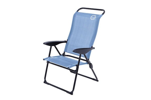 O'CAMP - Lot de 2 fauteuils de camping 5 positions - Bleu - Dimensions : 70 x 62 x 105 cm - large