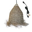 LUMISKY - Suspension Extérieure Jonc de Mer Beige H47cm Câble 5m - vignette