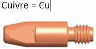 THERMACUT - Tubes contact M8 1,6mm pour torche MB36 et MB501 - ABICOR BINZEL - TU858701 - large