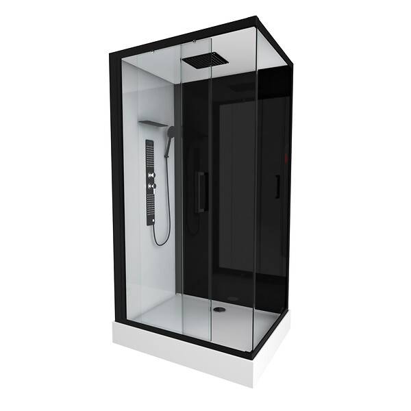 AURLANE - Cabine de douche 110x80x215cm - Verre Trempé - Mitigeur Chrome - DUALITY 3 RECTANGLE - large