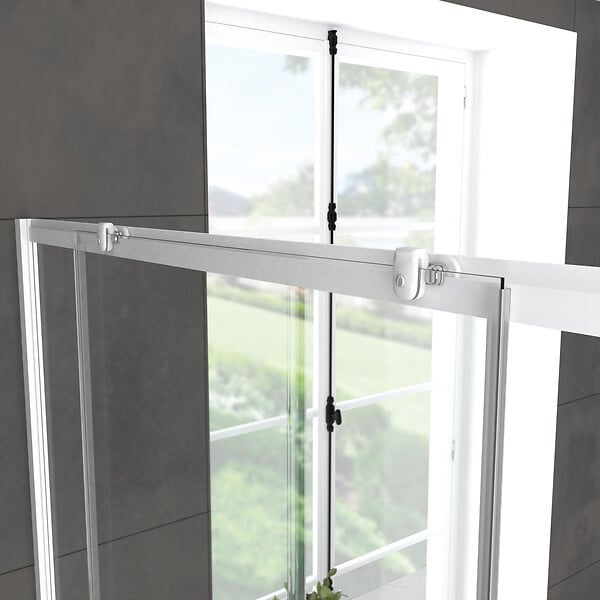 AURLANE - Porte de douche coulissante blanc 120x185cm - extensible - WHITY slide 120 - large