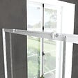 AURLANE - Porte de douche coulissante blanc 120x185cm - extensible - WHITY slide 120 - vignette