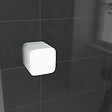 AURLANE - Porte de douche 1/4 cercle blanc 90x90cm de largeur - verre transparent - WHITY ROUND - vignette