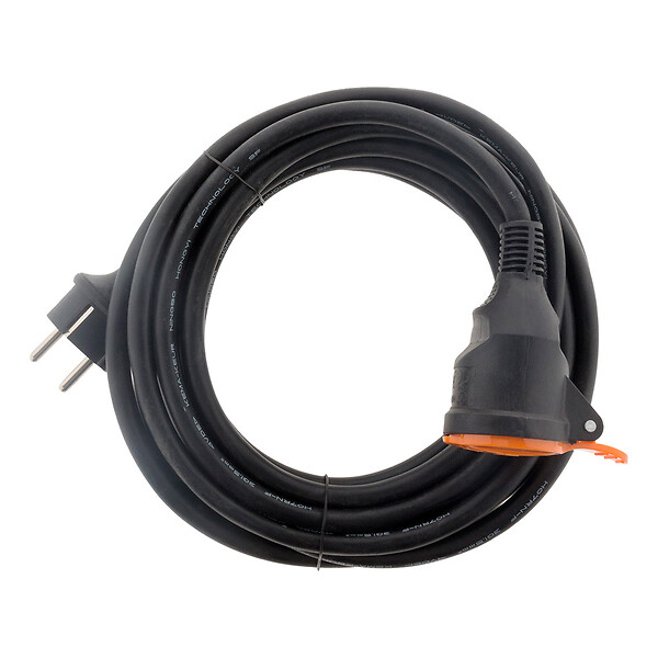 ZENITECH - Rallonge étanche 2P+T H07RN-F 3x1,5mm² 5m avec clip de fixation - orange - Zenitech - large