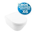VILLEROY & BOCH - lot de 6 Architectura Cuvette sans bride à fond creux + abattant en Duroplast, fixations invisibles (4694R001-Classic-GVP6) - vignette
