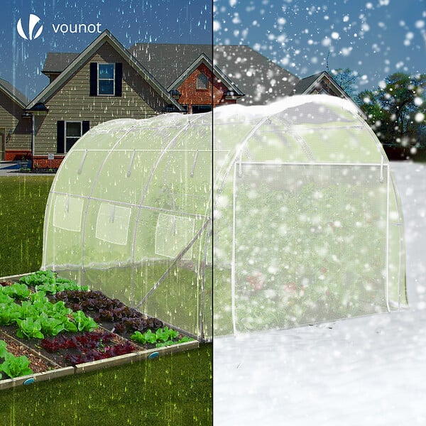 VOUNOT - Serre de jardin Toute Saison 9m2 avec portes laterales - large