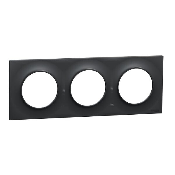 SCHNEIDER ELECTRIC - Plaque finition Odace Styl 3 postes - Anthracite - 71mm - large