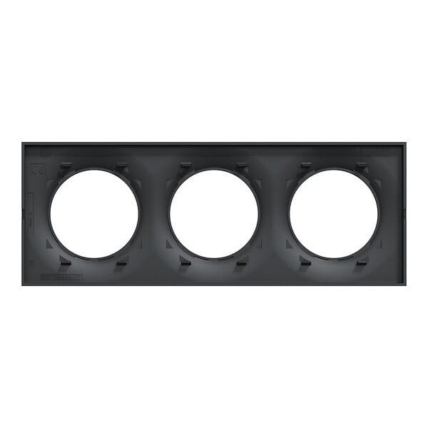 SCHNEIDER ELECTRIC - Plaque finition Odace Styl 3 postes - Anthracite - 71mm - large