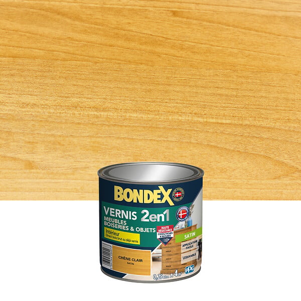 BONDEX - Vernis bois 2-en-1 satin - Chêne clair - 250ml - large