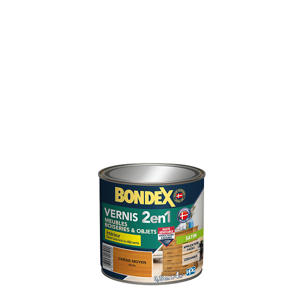 BONDEX - Vernis 2en1 - Chêne moyen - 250ml - large