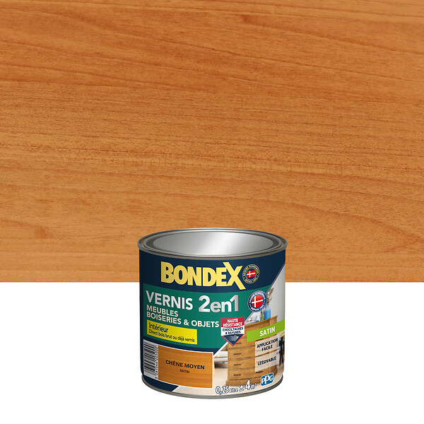 BONDEX - Vernis 2en1 - Chêne moyen - 250ml - large