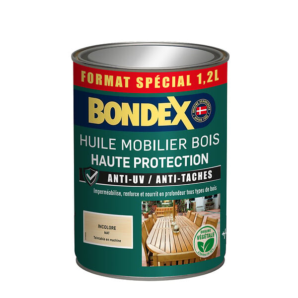 BONDEX - Huile pour mobilier bois - Incolore mat - 1.2L - large