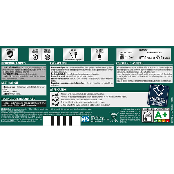 BONDEX - Huile pour mobilier bois Bondex - Incolore Mat - 0.5L - large