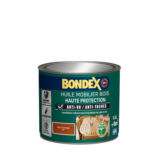 BONDEX - Huile pour mobilier teck - Mat - 0.5L - large