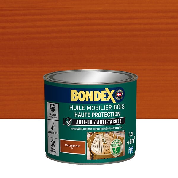 BONDEX - Huile pour mobilier teck - Mat - 0.5L - large